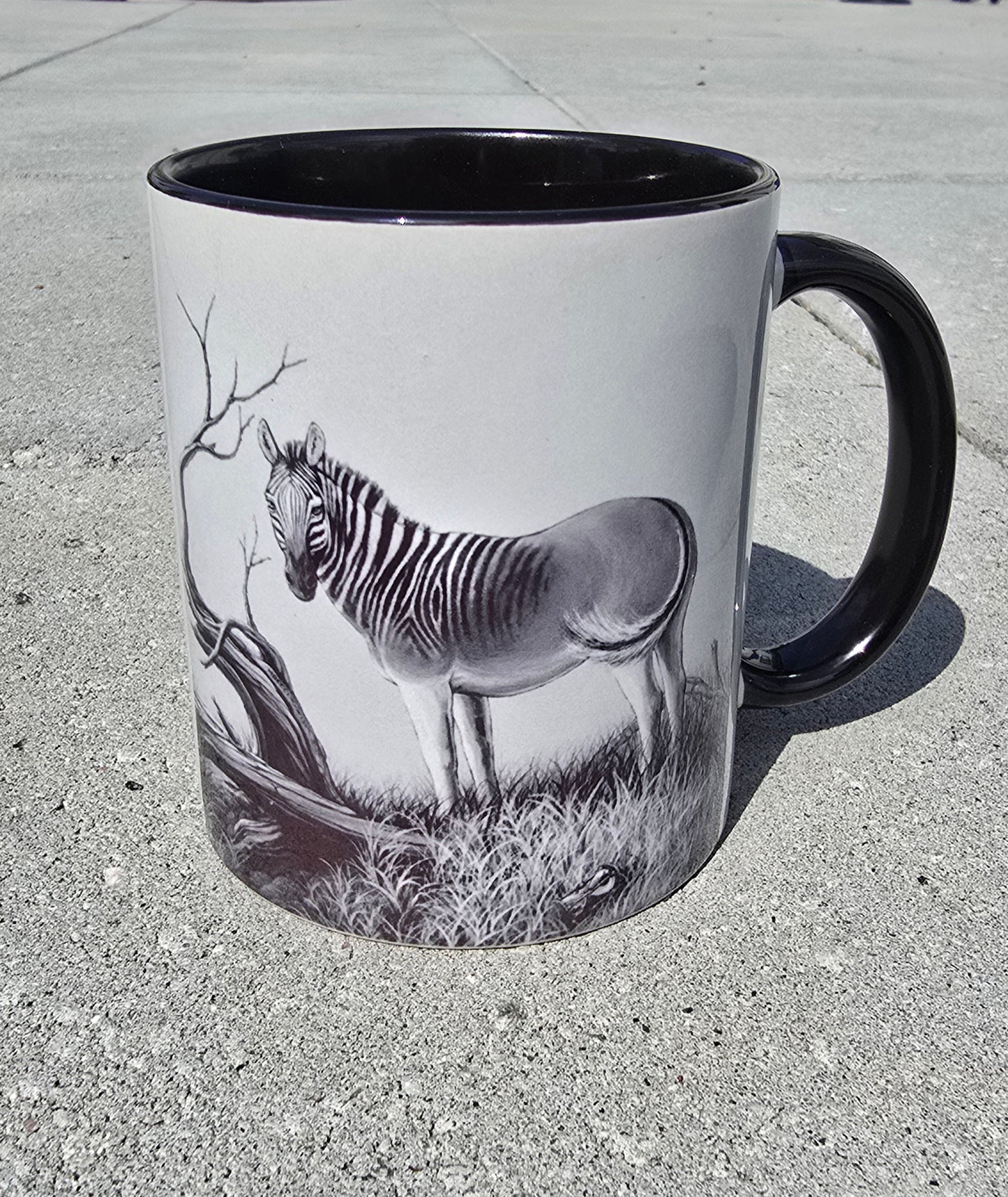 Kunstkopp Quagga Svarthvit - Svart innside og hank 325ml