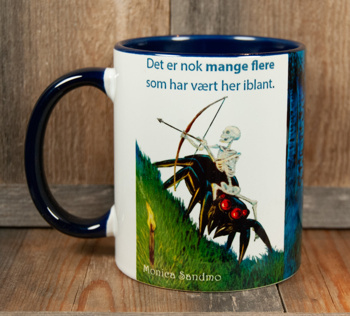 Kunstkopp med Edderkopprytter (325 ml, Mørk Blå)