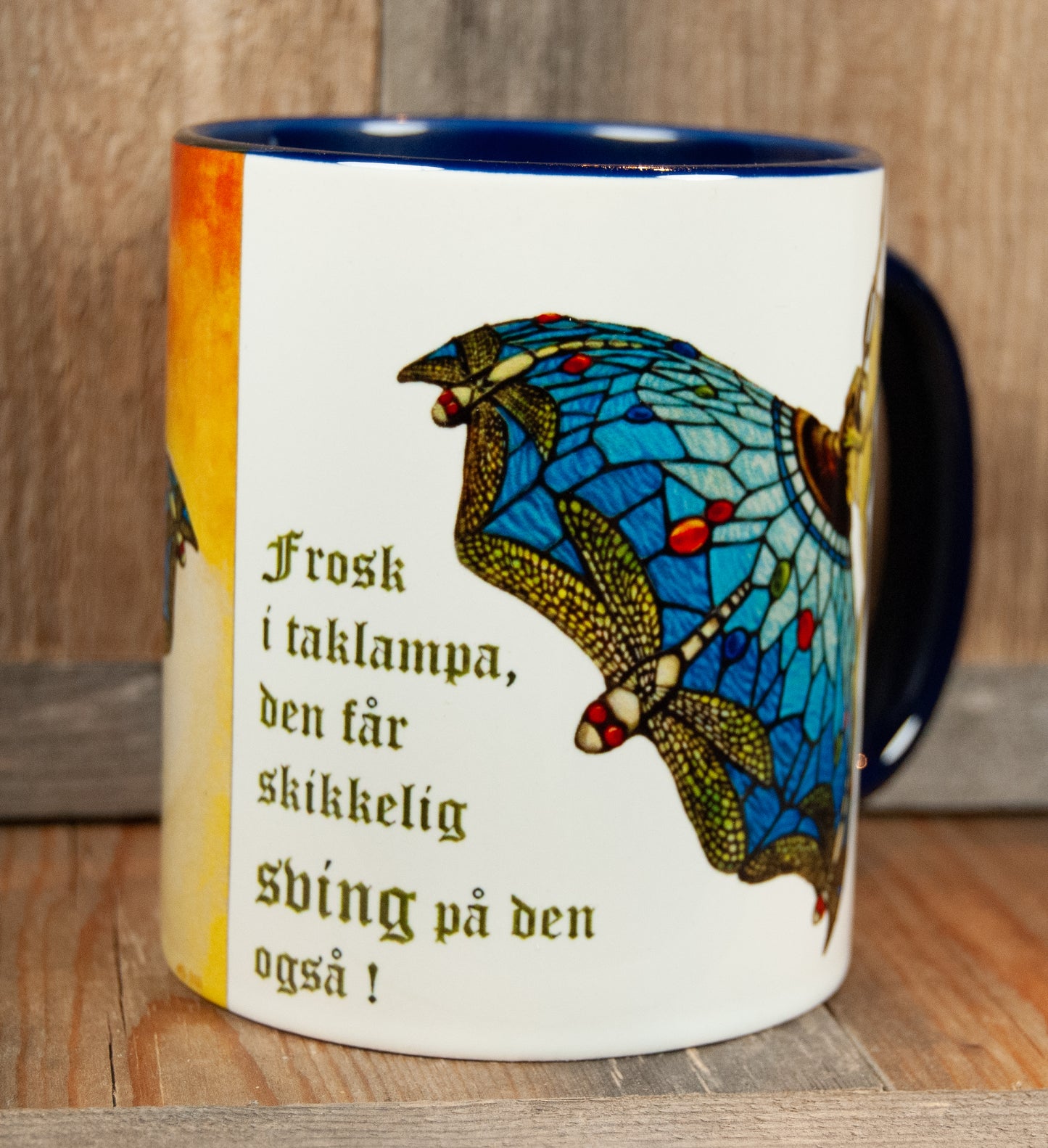 Kunstkopp Frosk i Taklampa - Blå Kopp 325ml