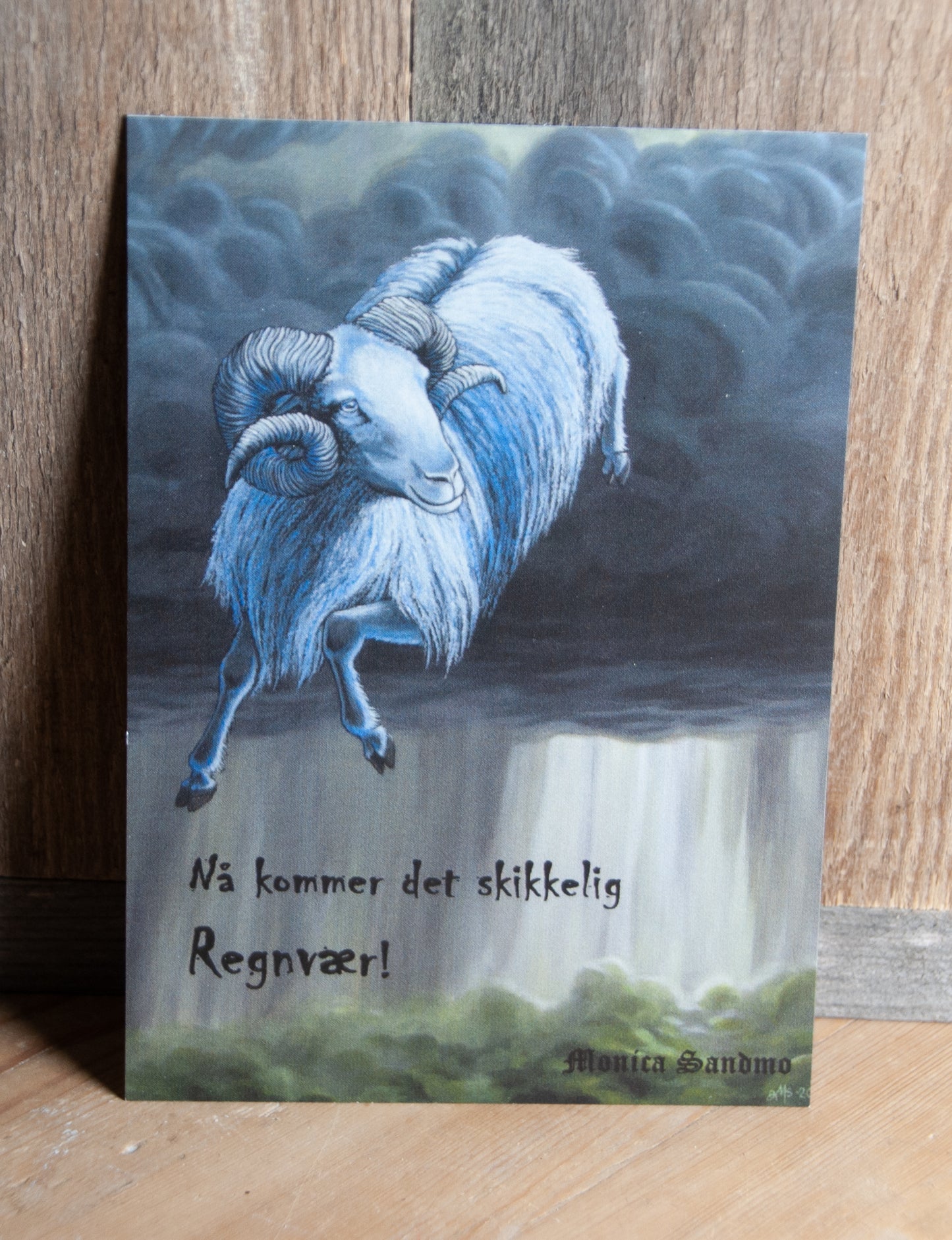 Kunstkort Nå kommer det Regnvær - Postkort 10,5x15cm