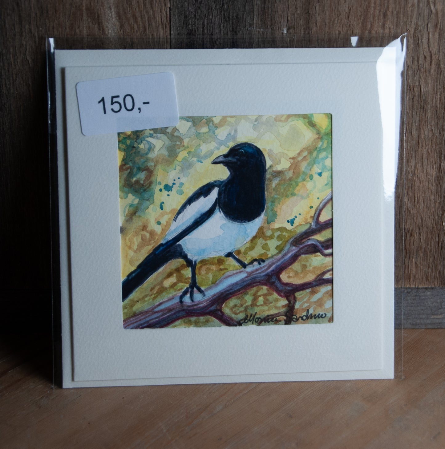 Håndmalt Akvarellkort - Skjæra - Unikt Kunstkort