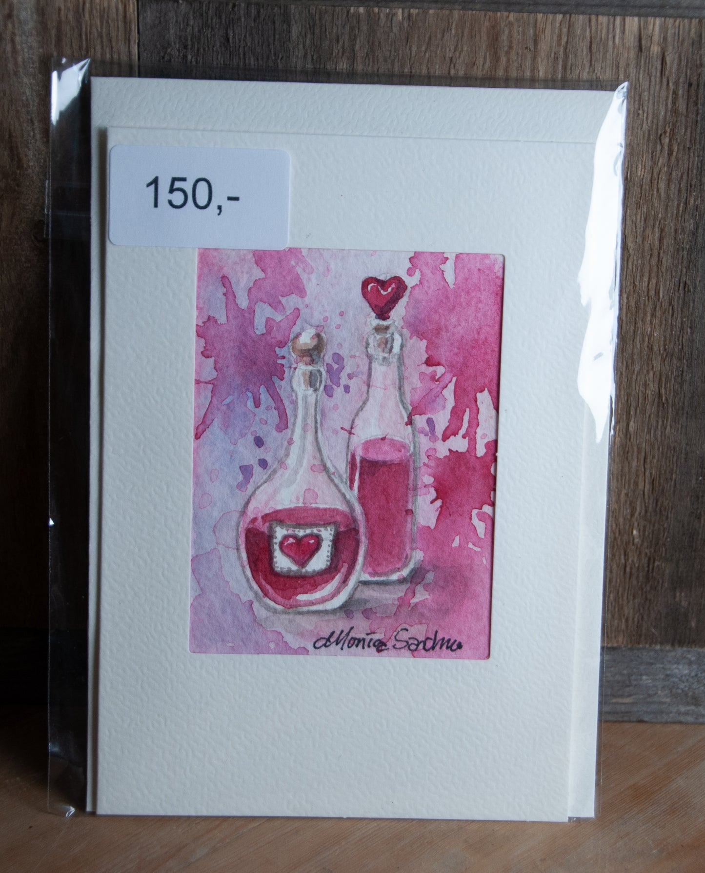 Håndmalt Akvarellkort Love Potion - Unikt Kort