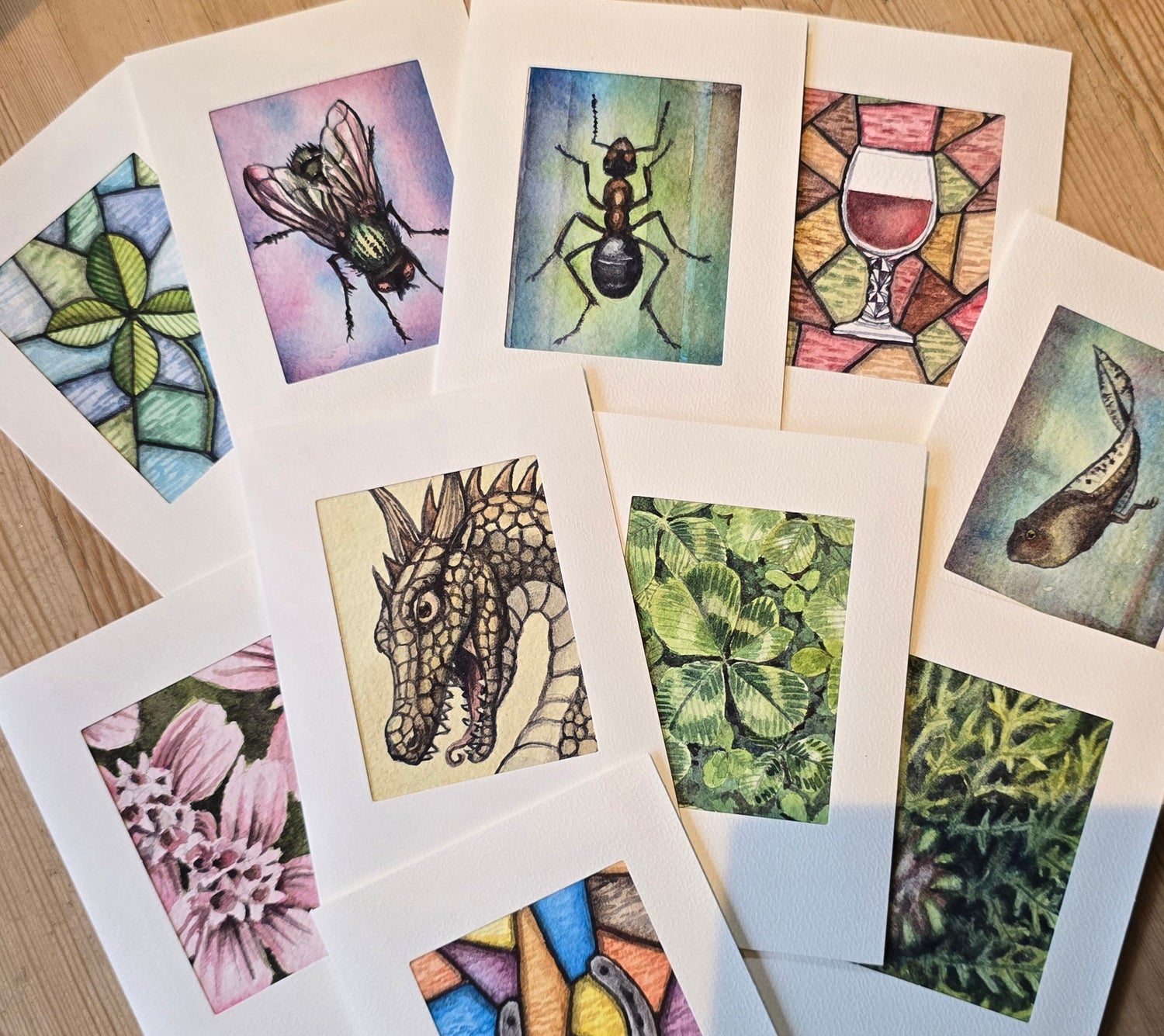 Håndmalte Unike Kort - Kun Ett Eksemplar