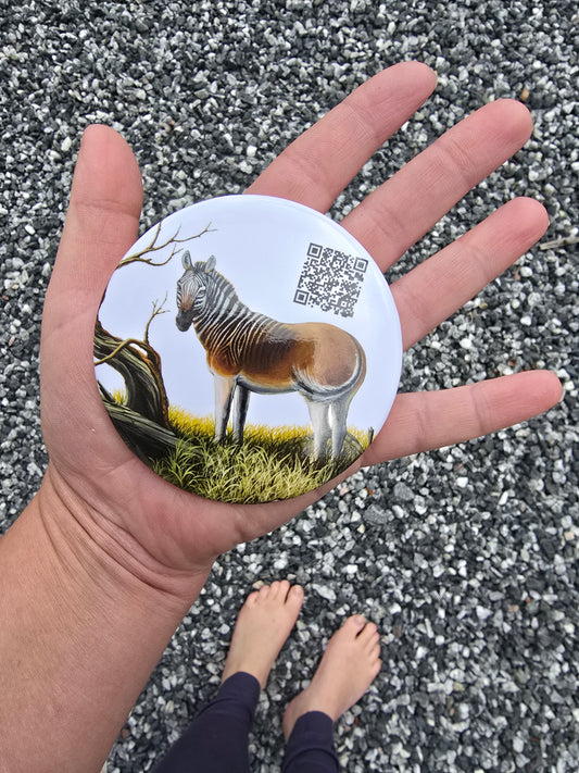 Kjøleskapsmagnet Quagga Rund - 8,8cm