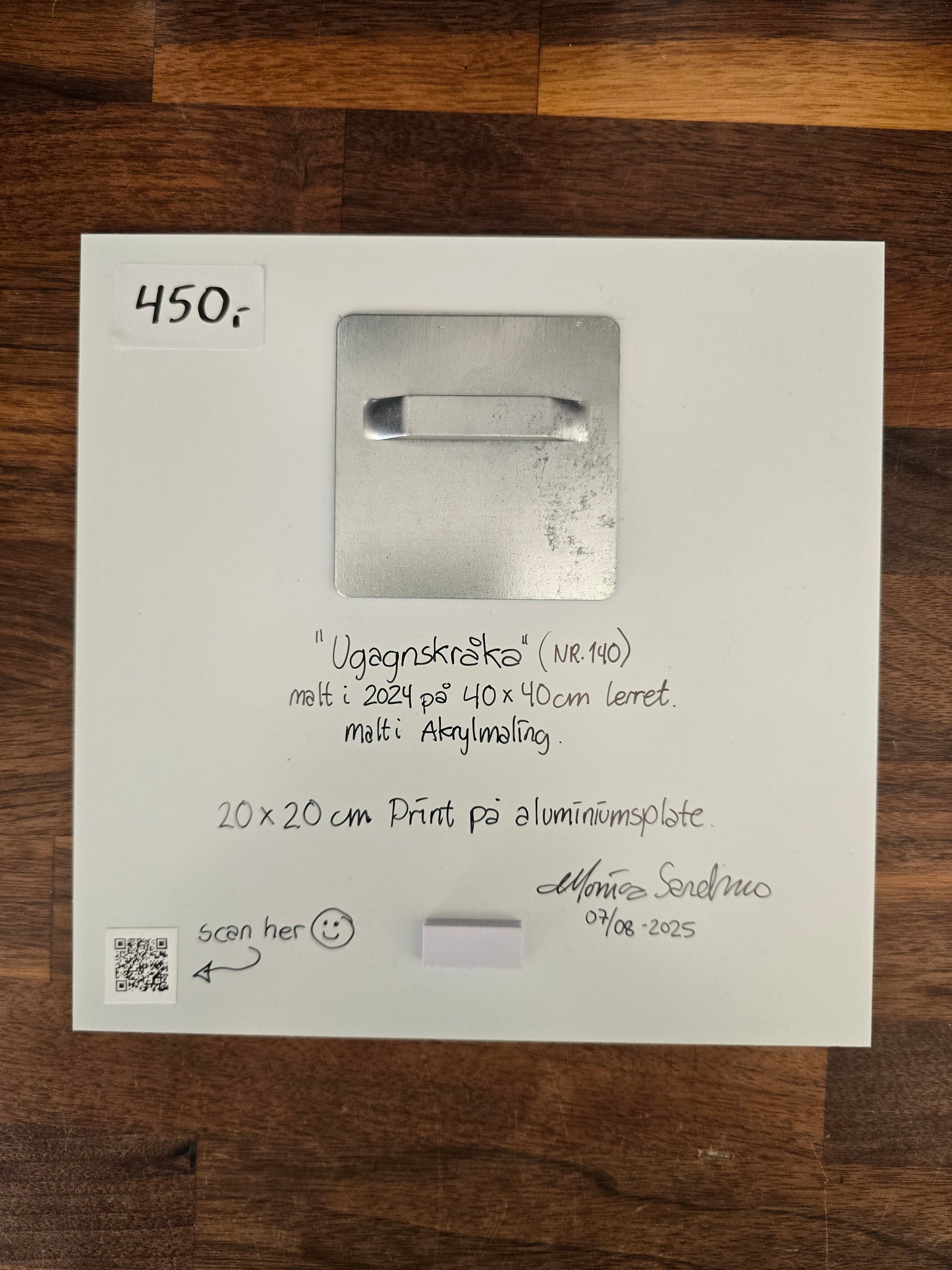 Print på Aluminiumsplate - Ugagnskråka (20x20 cm)