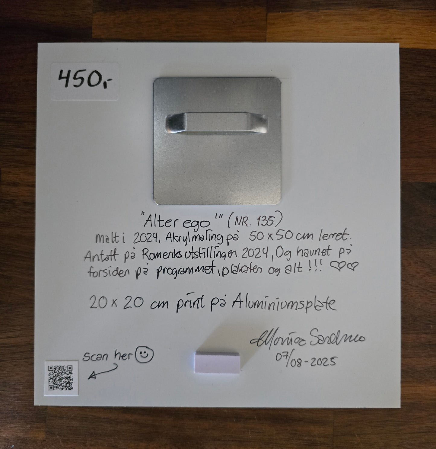 Print på Aluminiumsplate - Alter Ego Drage (20x20 cm)