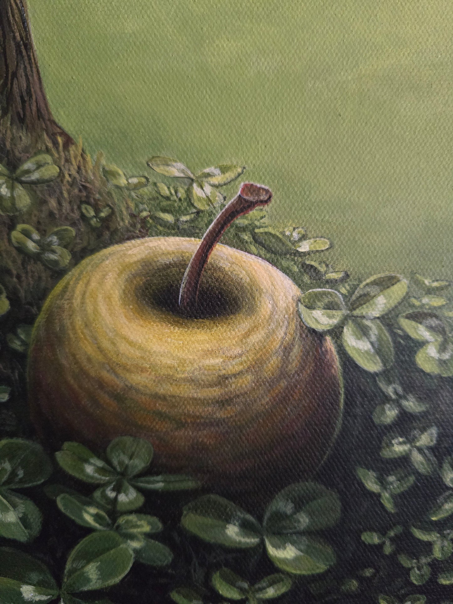 Originalt Akrylmaleri - Eplet Faller Ikke Langt fra Stammen (40x40 cm)