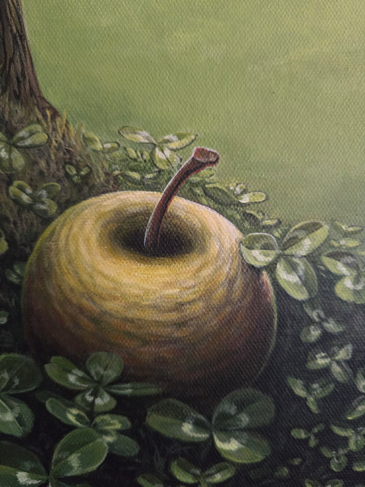 Originalt Akrylmaleri - Eplet Faller Ikke Langt fra Stammen (40x40 cm)