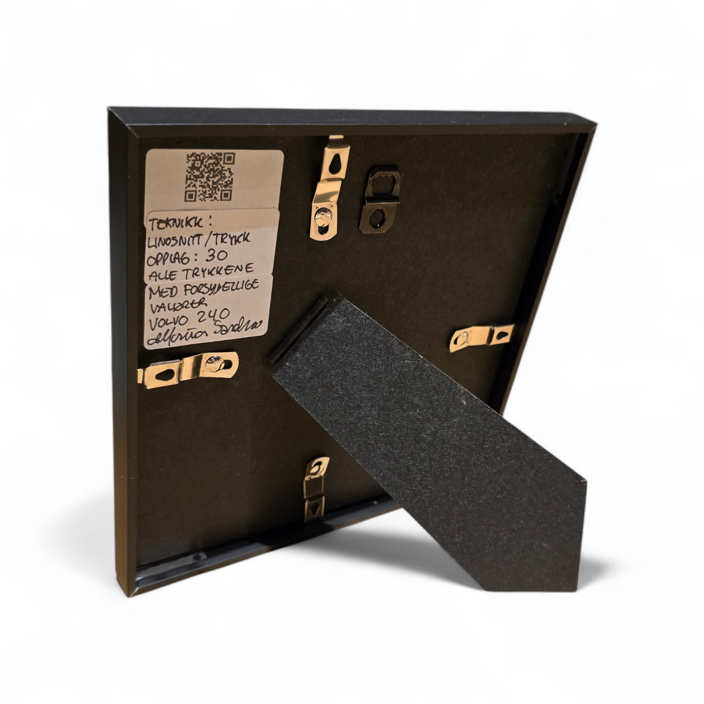 Innrammet Linosnitt - Volvo 240  Blå,  Stasjonsvogn  ( 26 av 30)