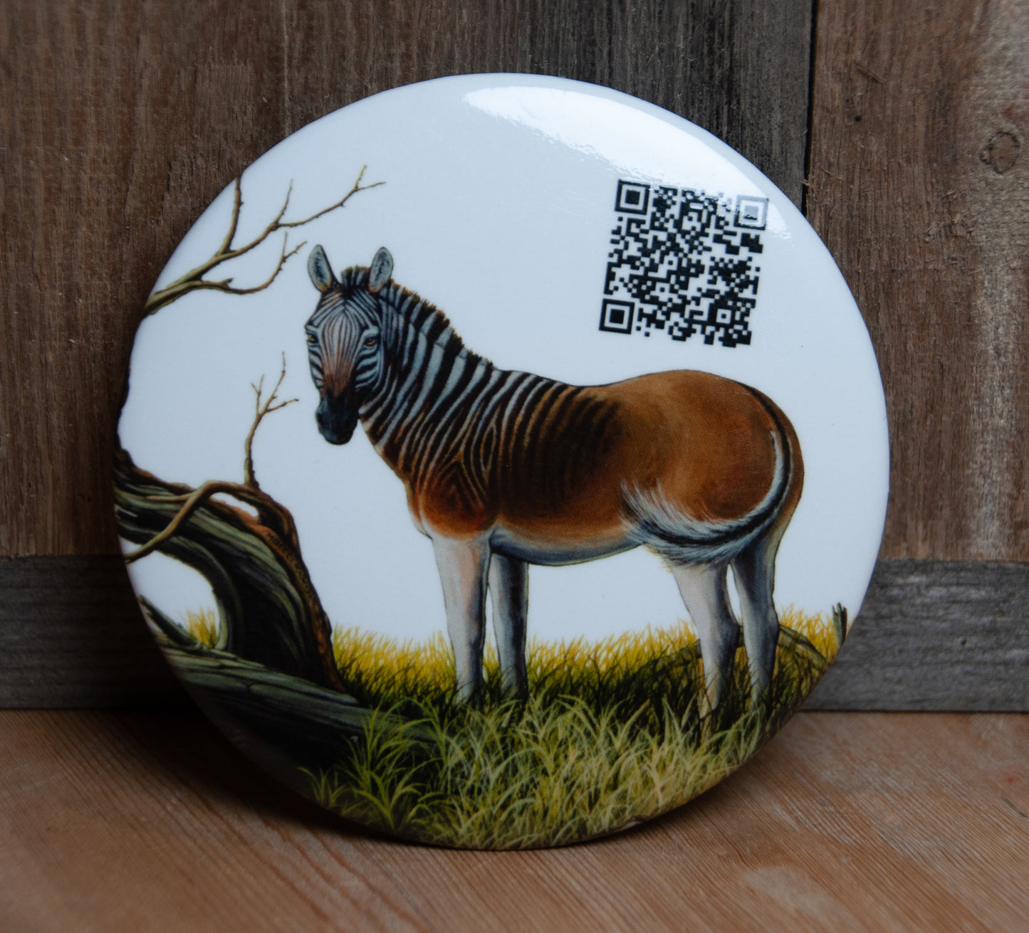 Kjøleskapsmagnet Quagga Rund - 8,8cm