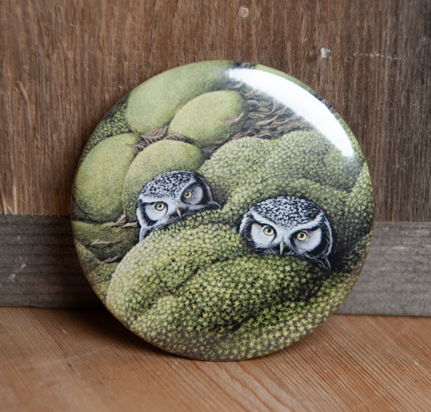 Kjøleskapsmagnet Ugler Rund - 5,8cm