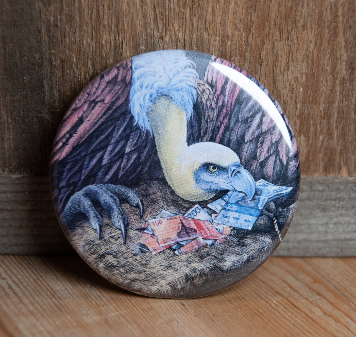 Kjøleskapsmagnet Pengegribb Rund - 5,8cm