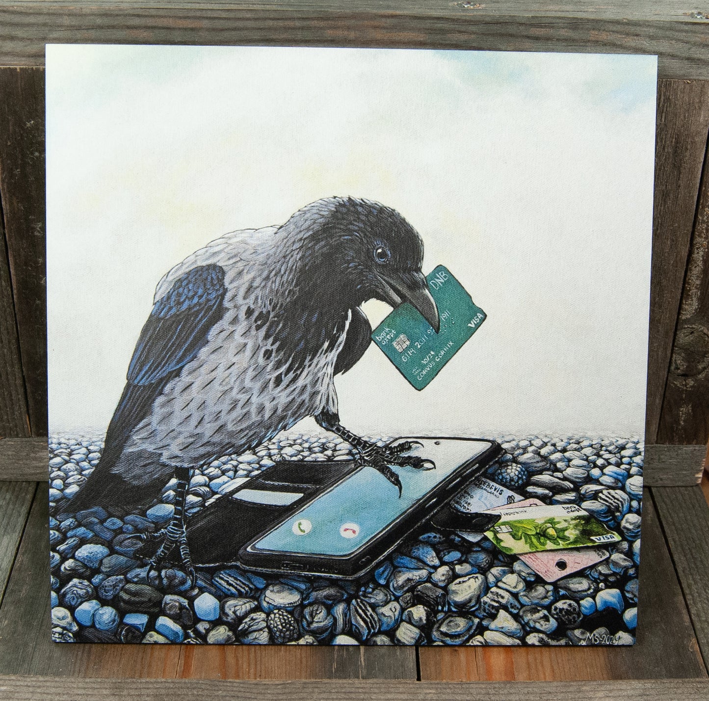 Print på Aluminiumsplate - Ugagnskråka (20x20 cm)