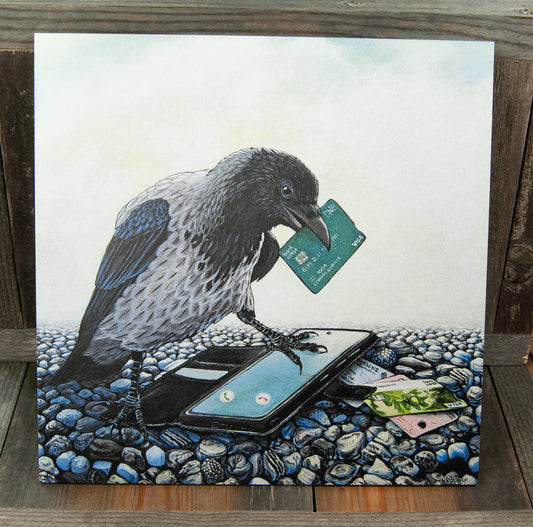 Print på Aluminiumsplate - Ugagnskråka (20x20 cm)