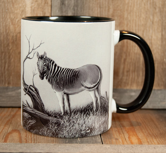 Kunstkopp Quagga Svarthvit - Svart innside og hank 325ml