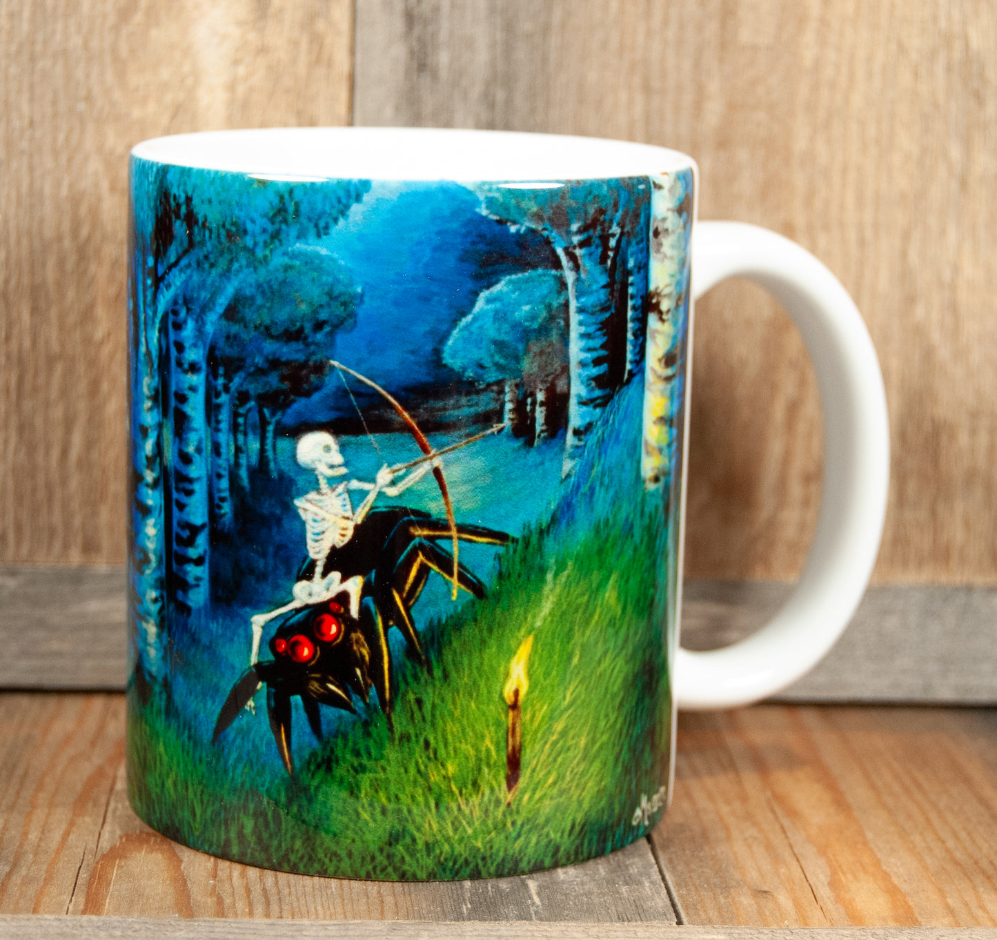 Kunstkopp -Med Edderkopprytter (325 ml, Hvit)