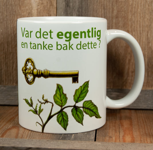 Kunstkopp 'Tanken bak' - Hvit med nøkkelmotiv