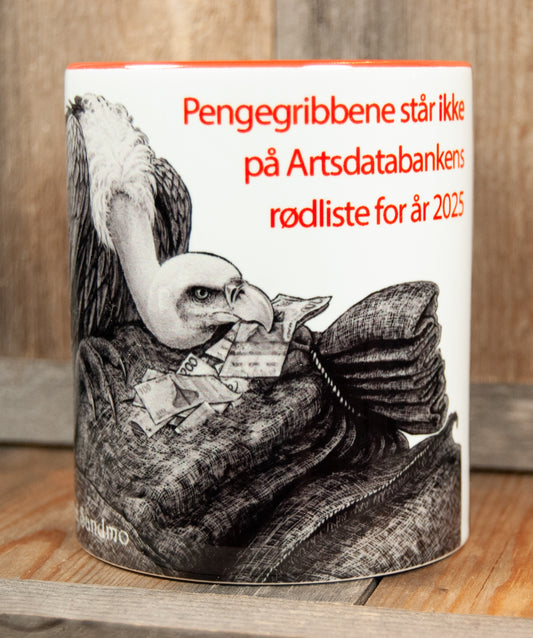 Kunstkopp - Kopp- Pengegribbene Svarthvit (325 ml, Rød)