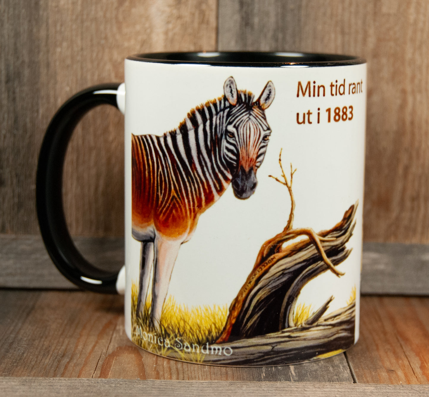 Kunstkopp Quagga - Svart hank og innside - kopp - 325ml