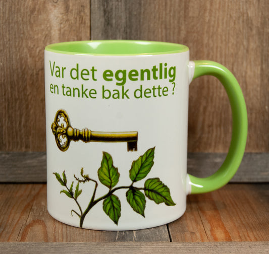 Kunstkopp 'Tanken bak' - Grønn med nøkkelmotiv