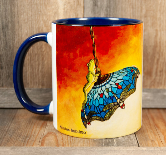 Kunstkopp Frosk i Taklampa - Blå Kopp 325ml