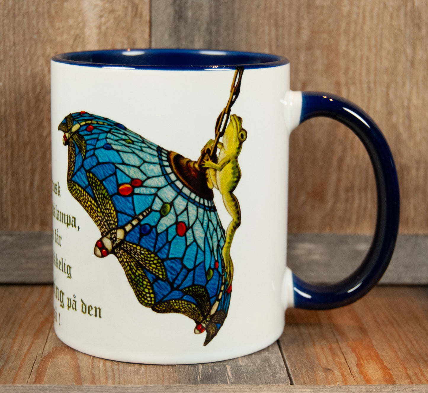 Kunstkopp Frosk i Taklampa - Blå Kopp 325ml