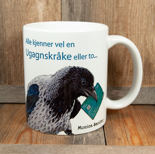 Kunstkopp - Kopp - Ugagnskråka (325 ml, Hvit)