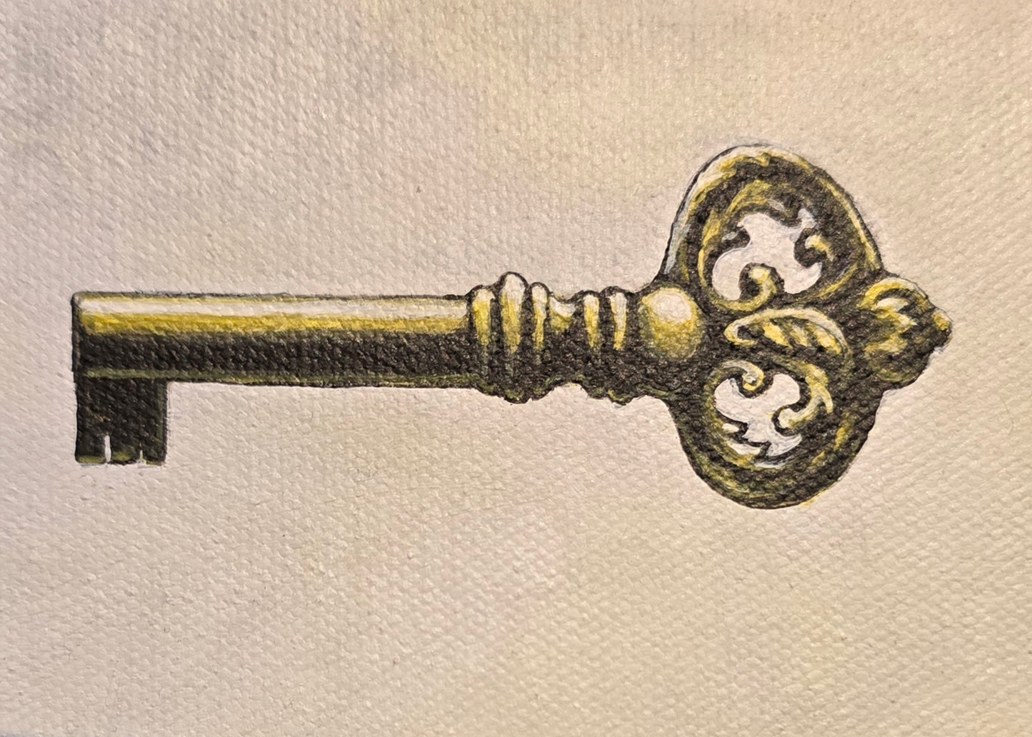 Originalt Akrylmaleri - Tanken bak, Innrammet 45,5 cmx 45.5 cm