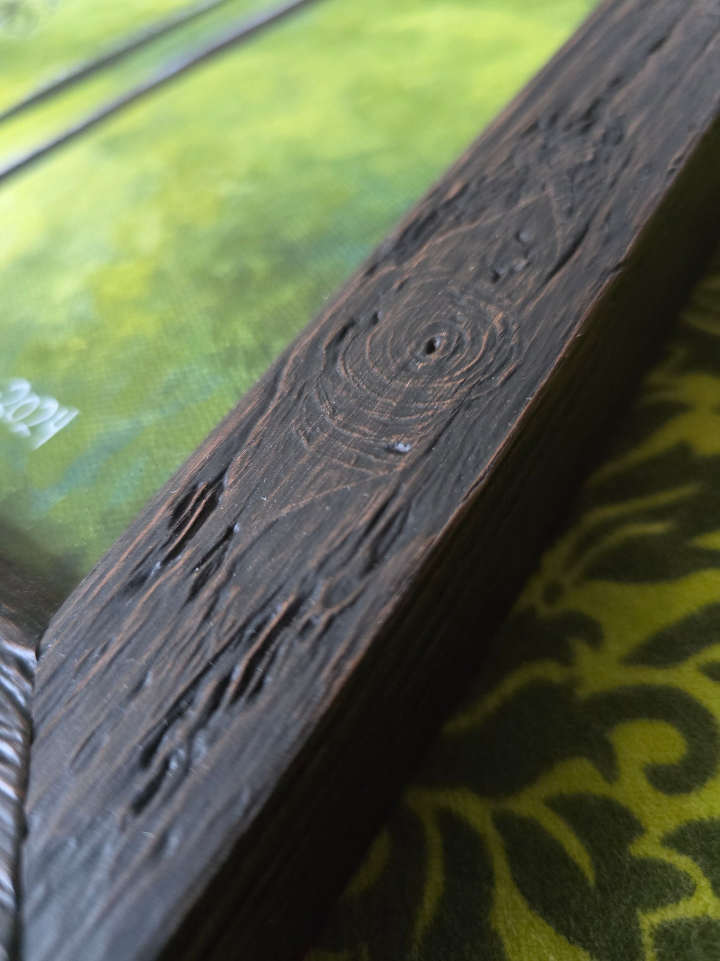 Originalt Akrylmaleri - Tanken bak, Innrammet 45,5 cmx 45.5 cm