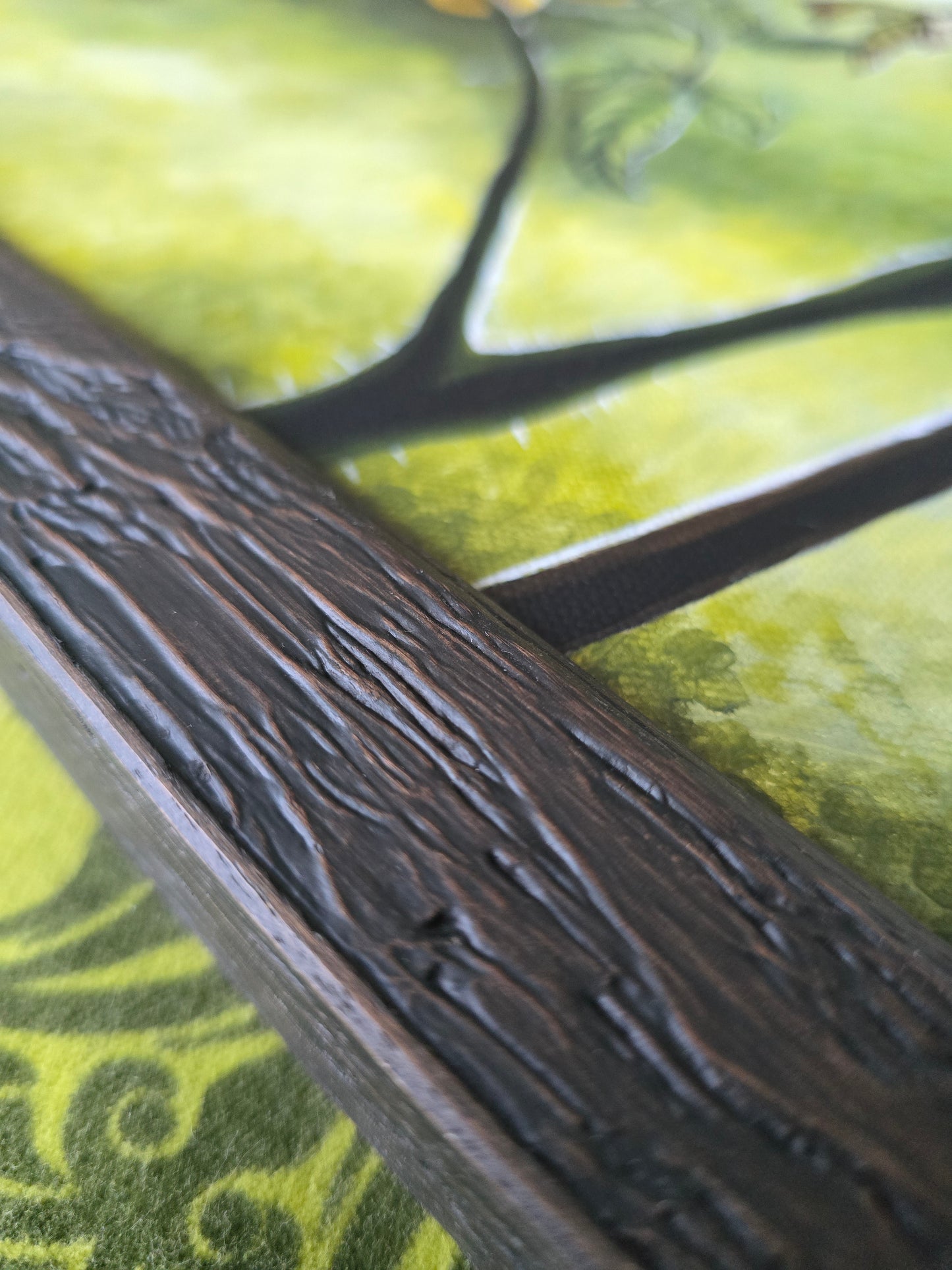 Originalt Akrylmaleri - Tanken bak, Innrammet 45,5 cmx 45.5 cm