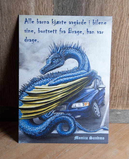 Kunstkort Flat Volvo - Drage - Volvo V70 - Postkort 10,5x15cm