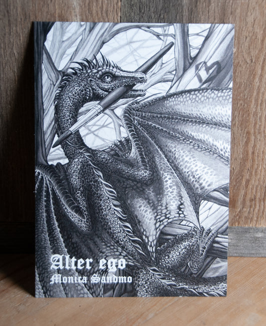 Kunstkort Alter Ego Svarthvit - Postkort 10,5x15cm