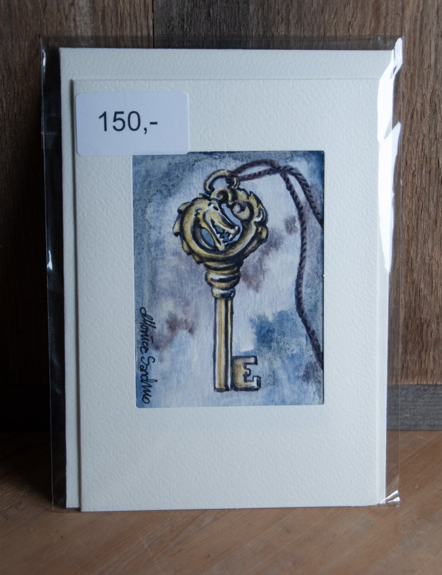 Dragenøkkel - Håndmalt Unikt Akvarellkort