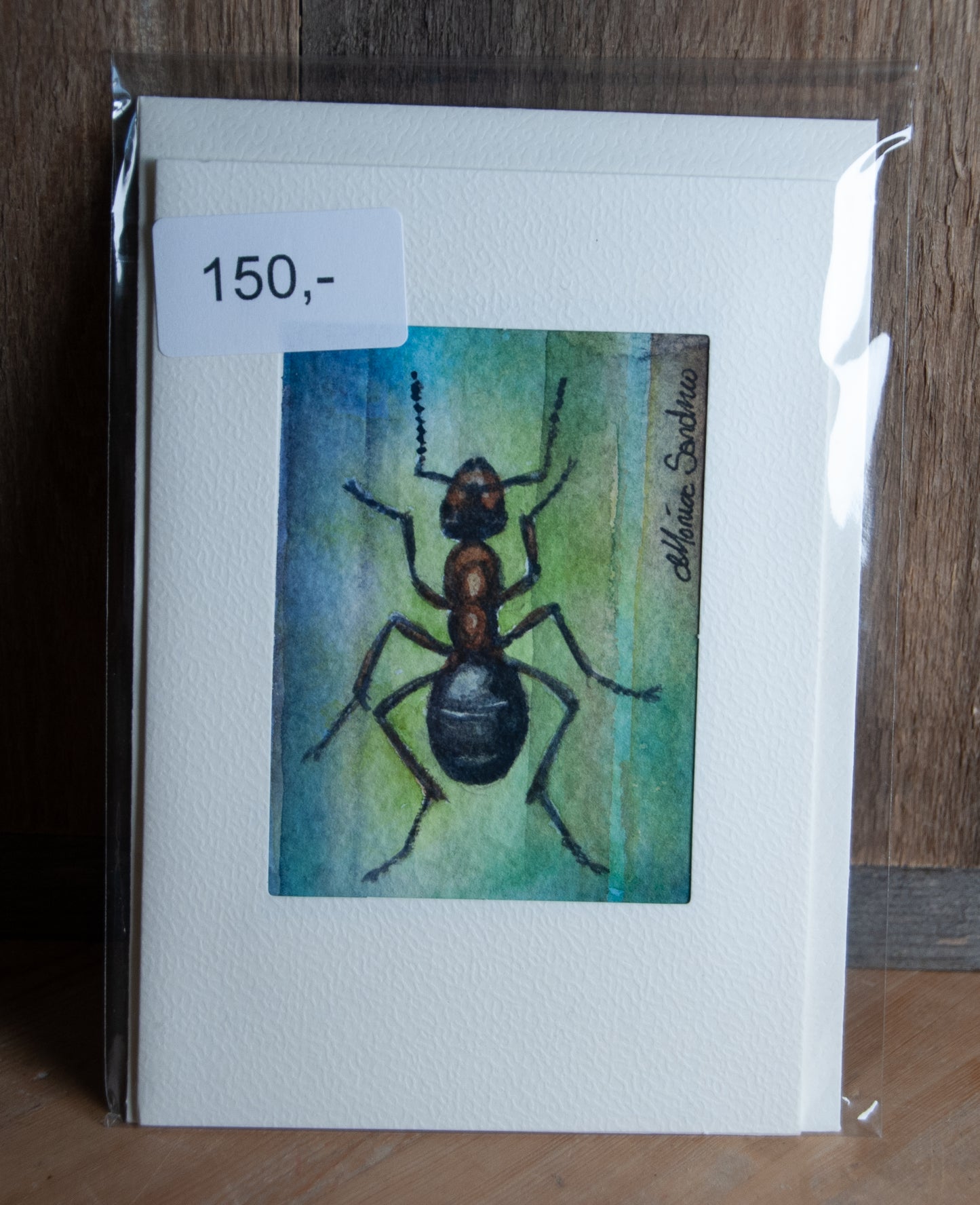 Håndmalt Akvarellkort Skogsmaur - Unikt Kort