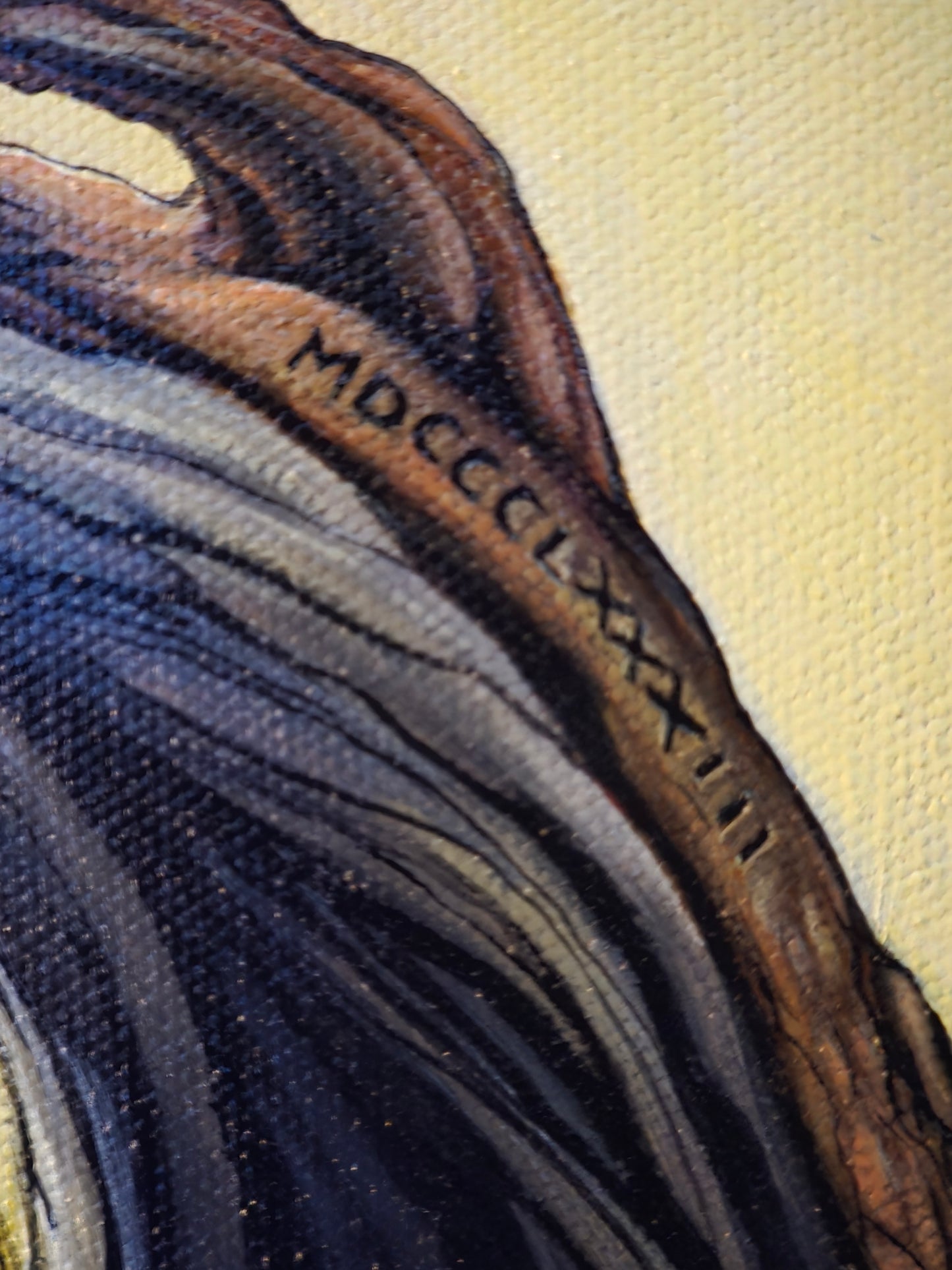 Originalt Akrylmaleri - Folk er Folk, (Quagga) Innrammet 55,5 cmx 55.5 cm